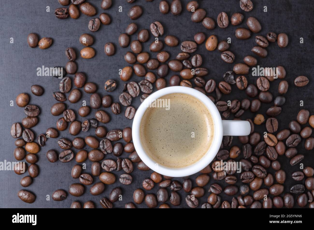 black coffee beans crema
