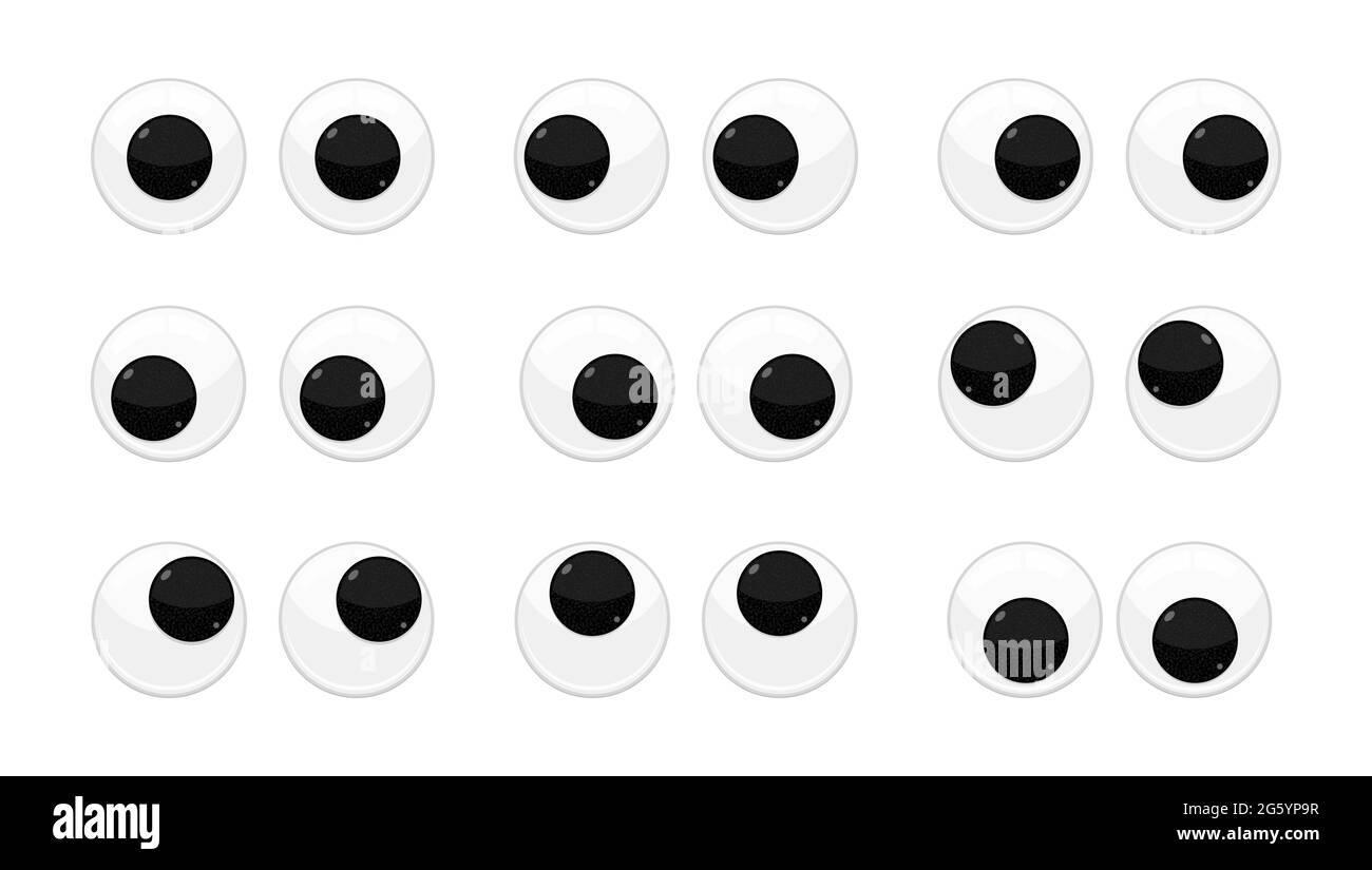 Plastic toy safety wobbly eyes flat style design vector illustration