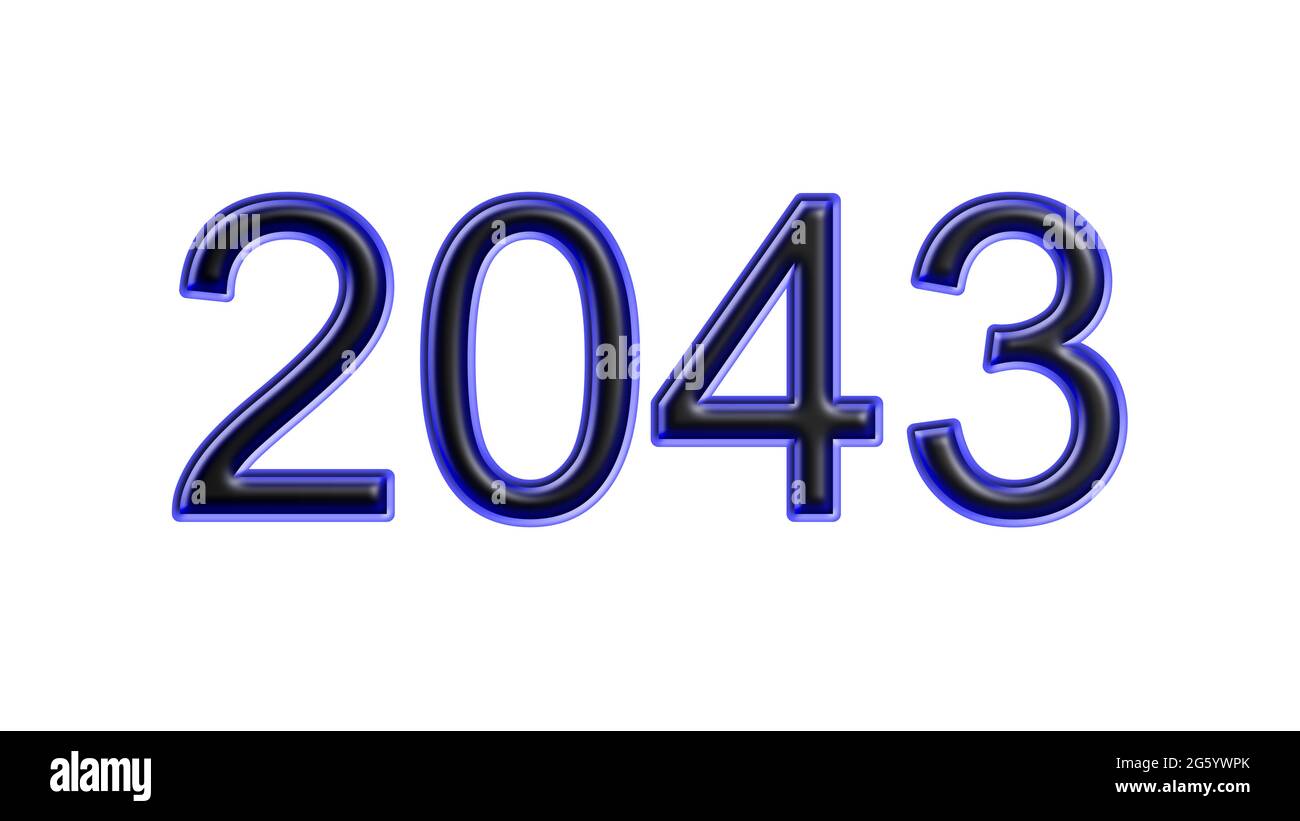 blue 2043 number 3d effect white background Stock Photo - Alamy