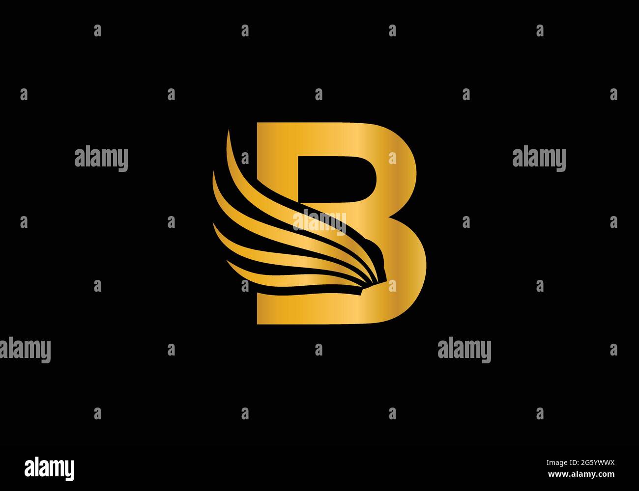 Golden Initial B Letter Logo With Creative Modern Business Typography ...