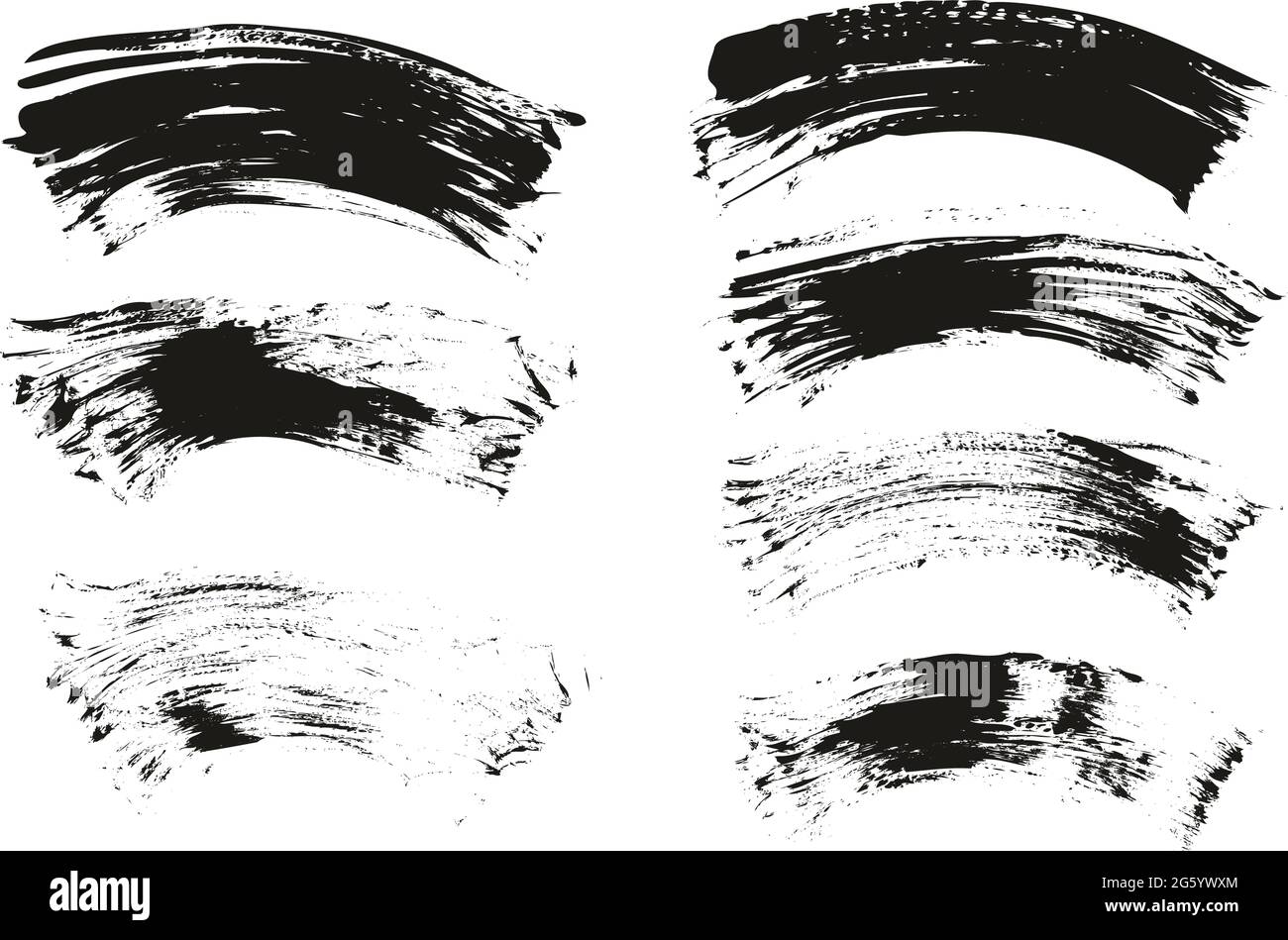 Flat Fan Brush Thin Curved Background Mix High Detail Abstract Vector