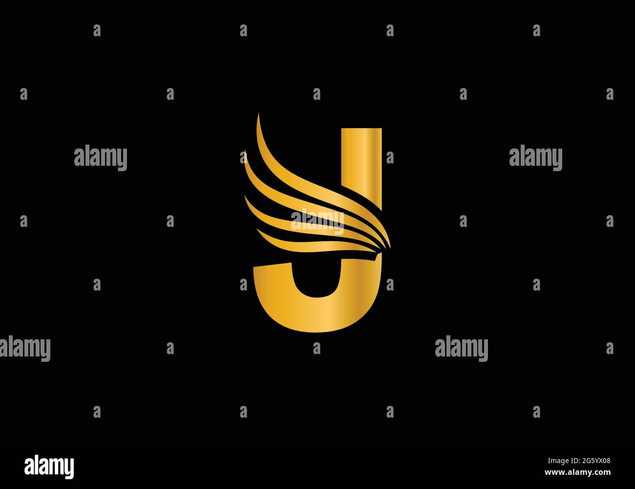 Golden Initial J Letter Logo With Creative Modern Business Typography ...