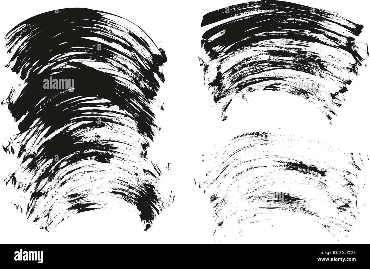 Flat Fan Brush Thin Curved Background Mix High Detail Abstract Vector