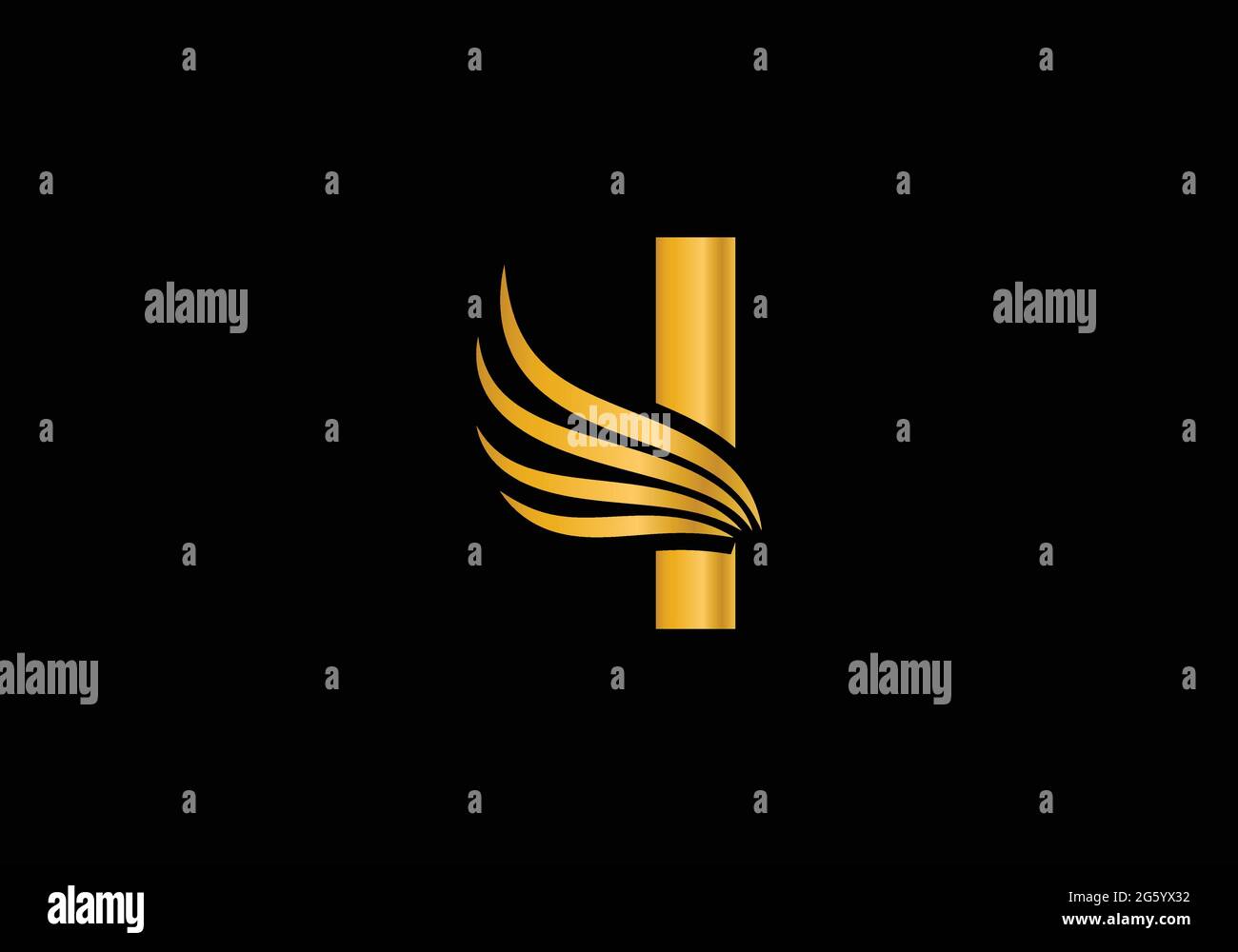Golden Initial I Letter Logo With Creative Modern Business Typography ...