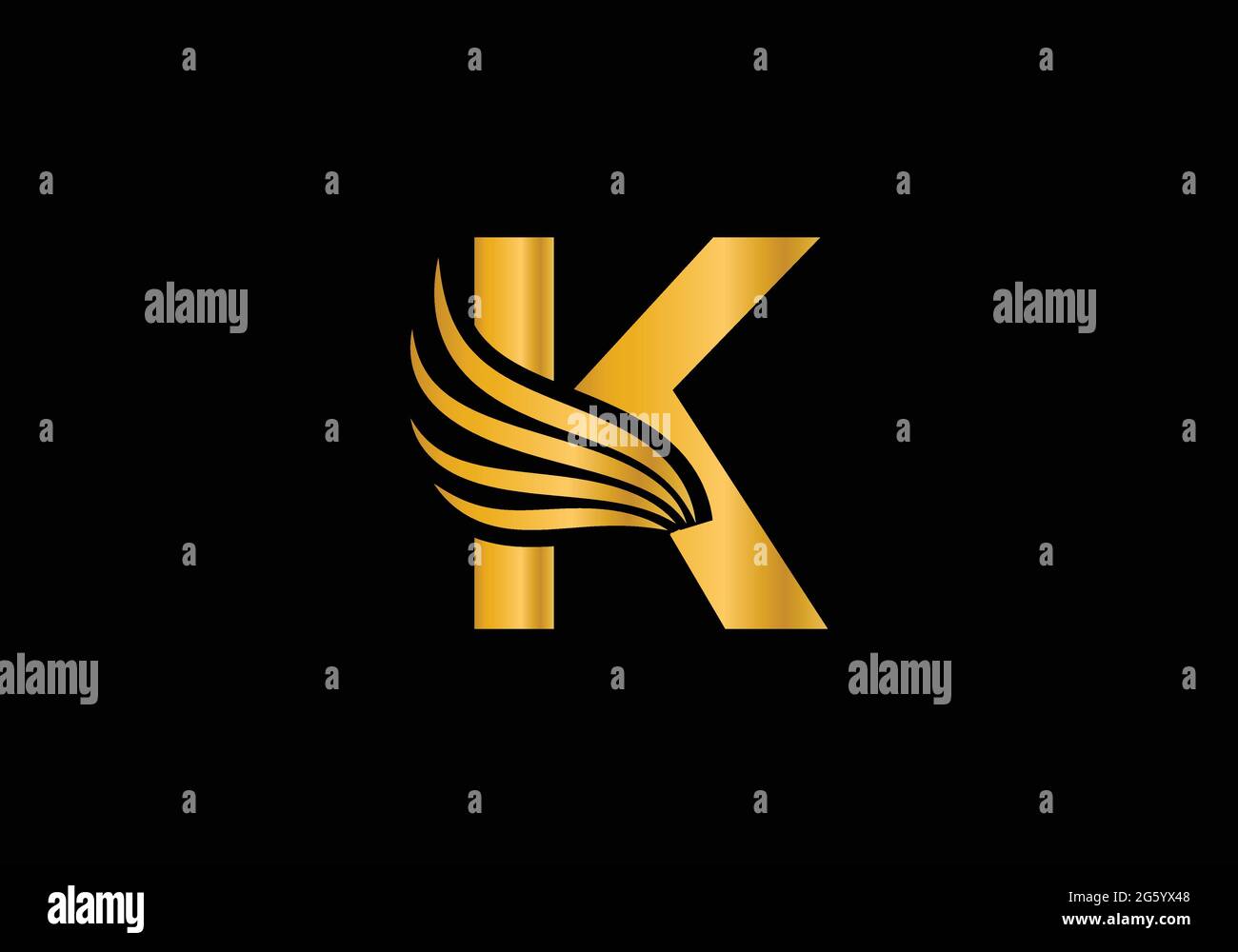 Golden Initial K Letter Logo With Creative Modern Business Typography ...