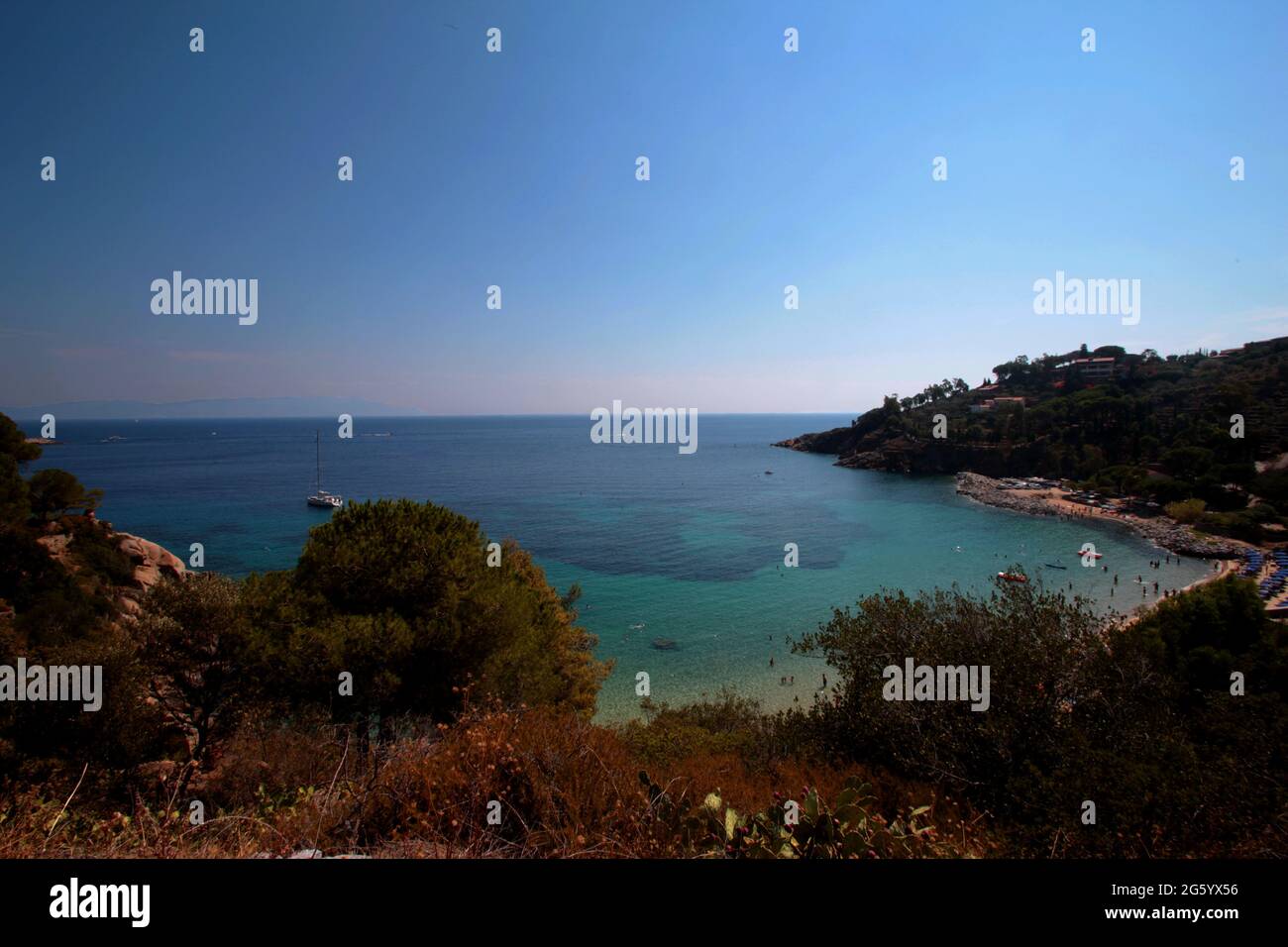View of one of the beaches of Isola del Giglio (Giglio island), tuscany, in Italy Stock Photo