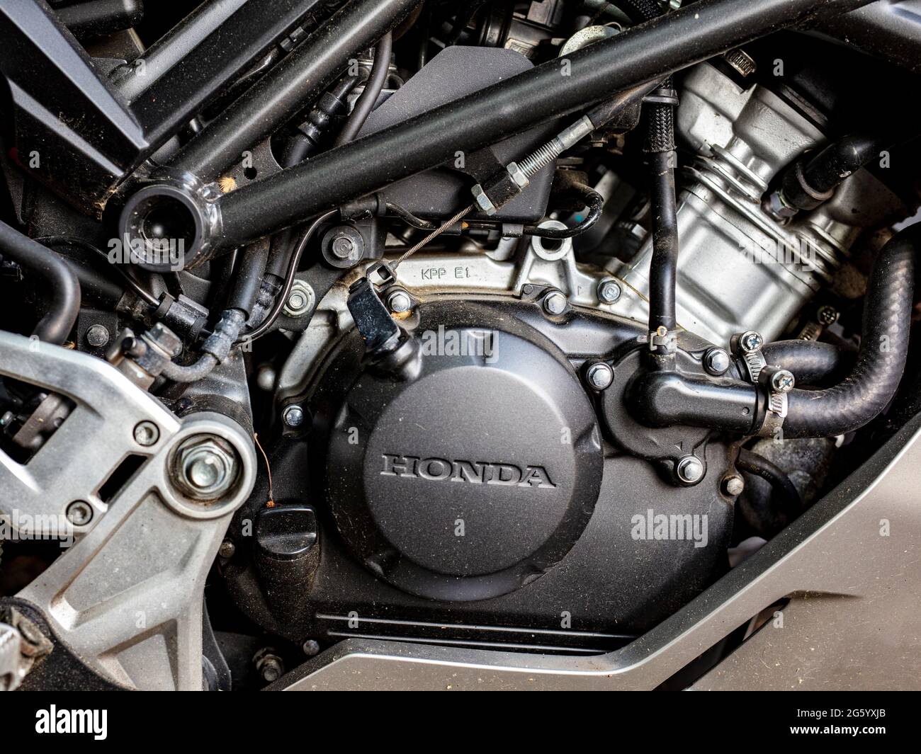 Honda Motorbike Engine High Resolution Stock Photography and 