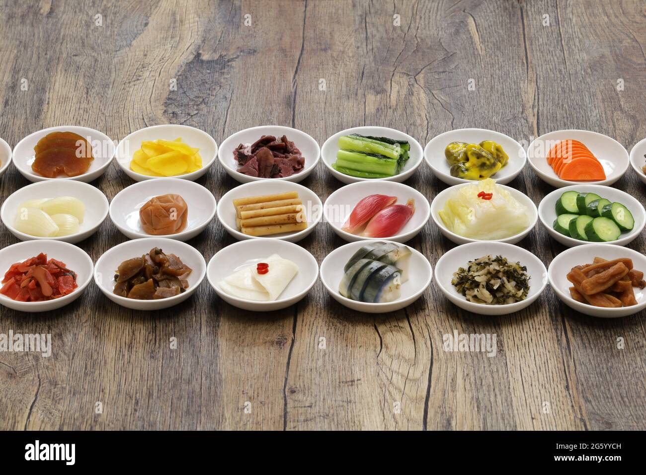 Japanese pickles (Tsukemono) assortment, traditional fermented food