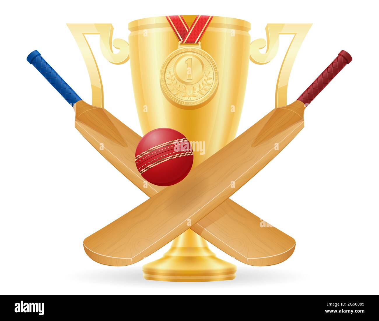 bat for playing cricket sport vector illustration isolated on white background Stock Photo