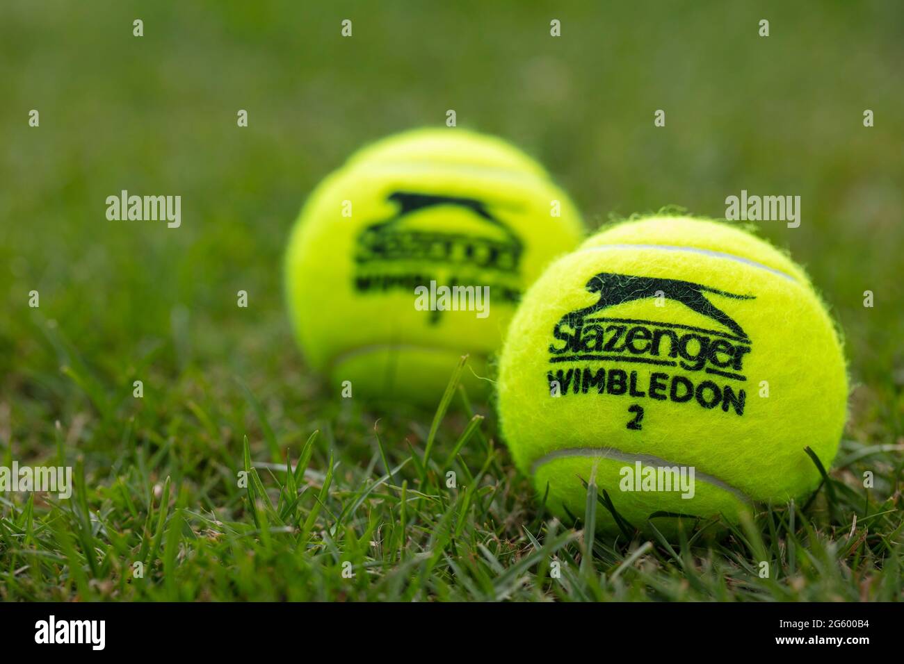 LONDON, UK June 2021 Official wimbledon tennis Slazenger brand ball
