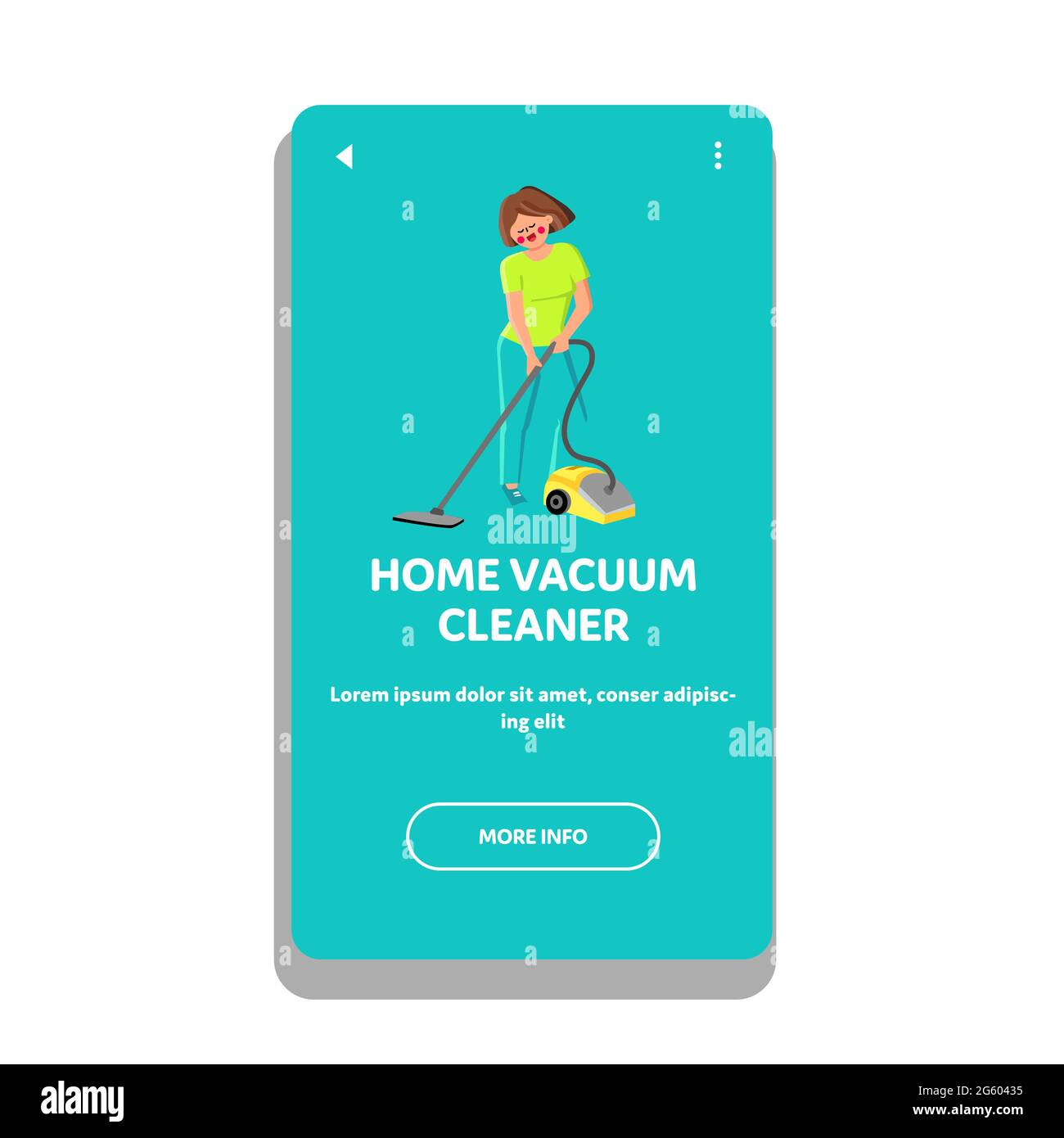 Home Vacuum Cleaner Device Use Housewife Vector Stock Vector Image ...