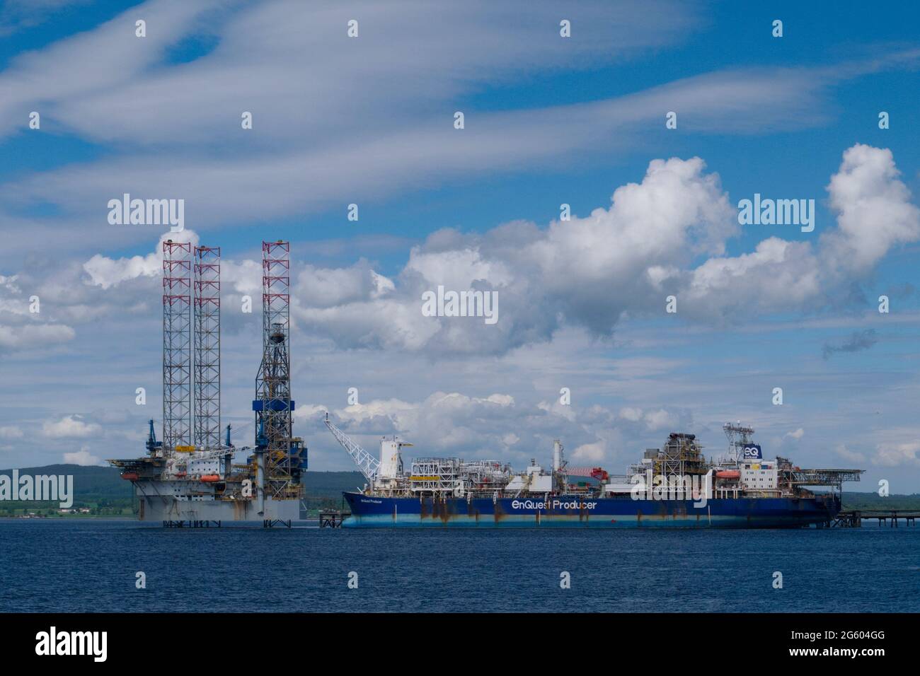 Enquest Producer oil production vessel at Nigg Port, Highland Stock Photo