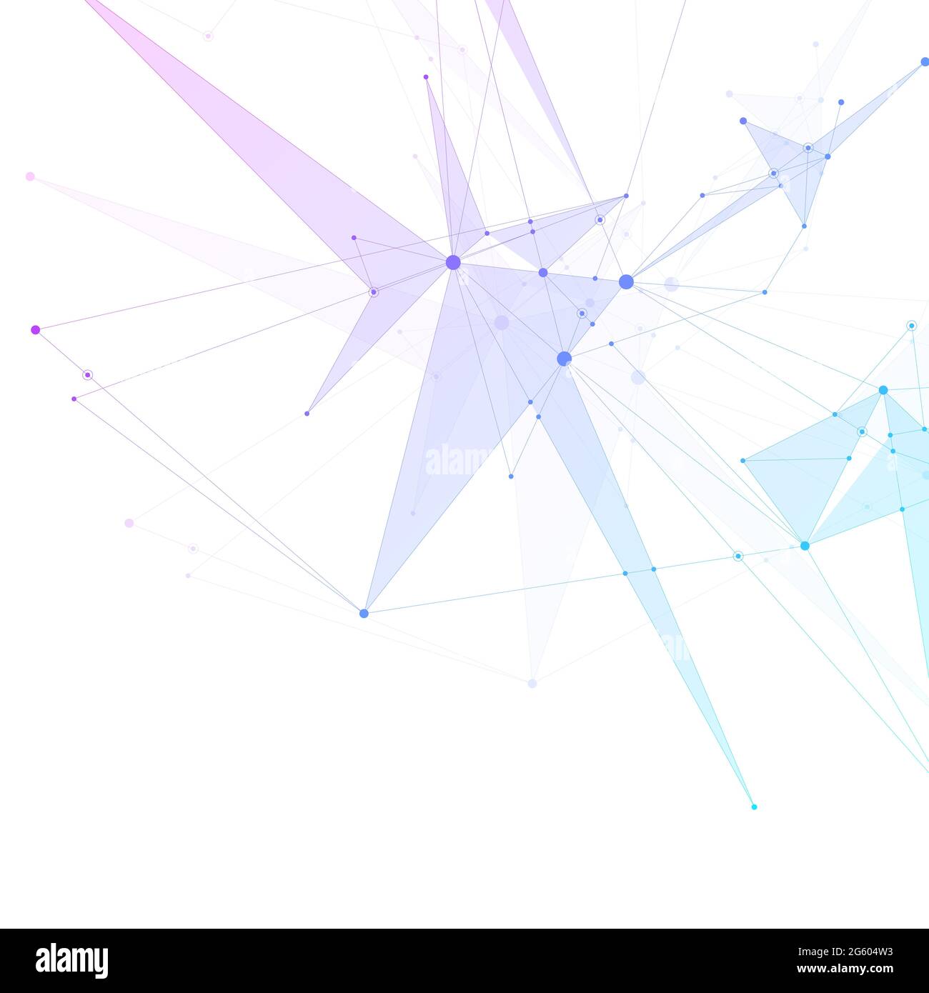 Abstract polygonal background with connected lines and dots. Minimalistic geometric pattern. Molecule structure and communication. Graphic plexus Stock Photo