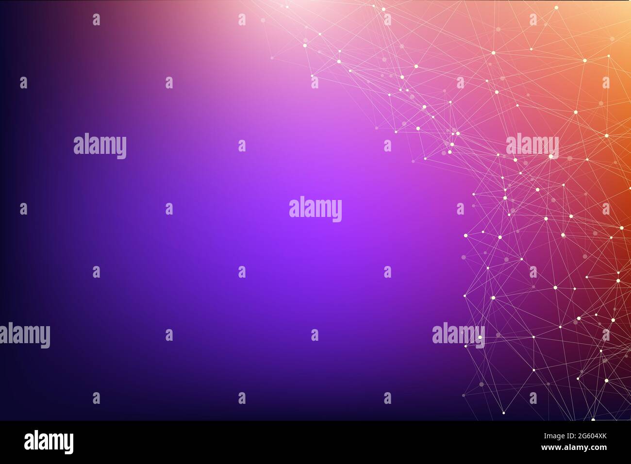 Abstract polygonal background with connected lines and dots. Minimalistic geometric pattern. Molecule structure and communication. Graphic plexus Stock Photo