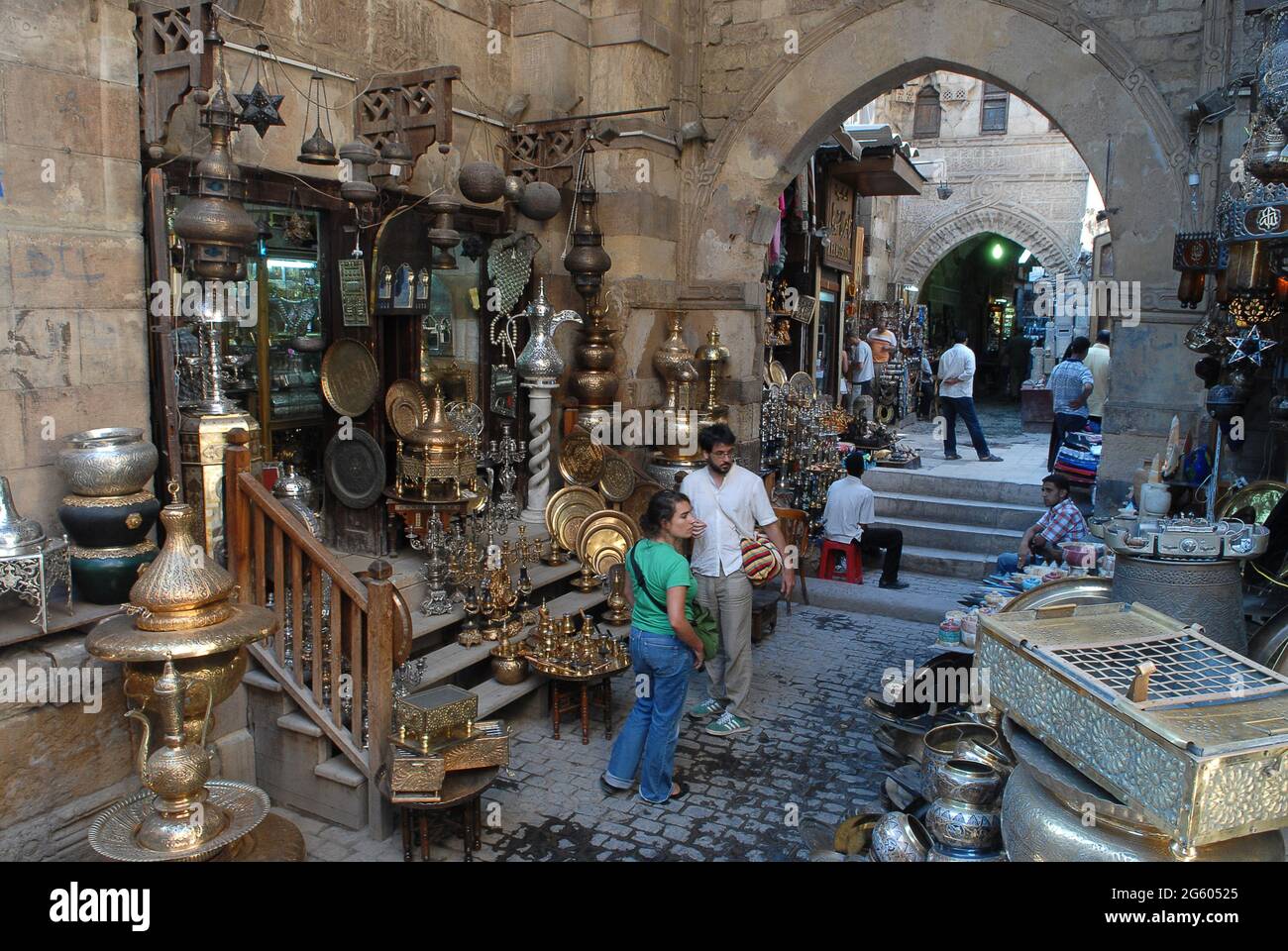 The old Khan el Khalili bazaar in Cairo, Egypt Stock Photo