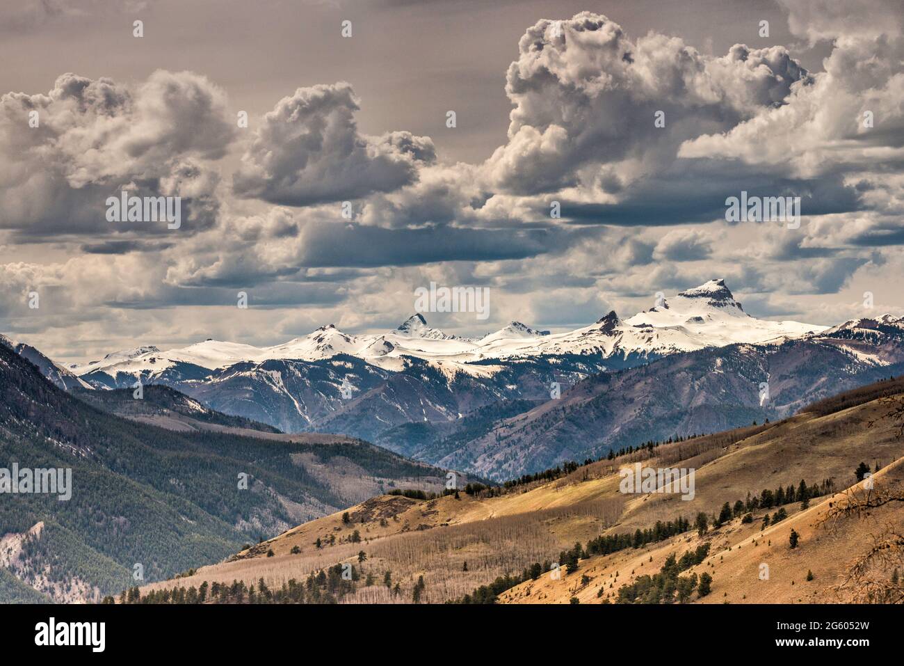 San Juan Mountains, from Windy Point Overlook, Rio Grande National Forest, Silver Thread Scenic Route Byway near Lake City, Colorado, USA Stock Photo