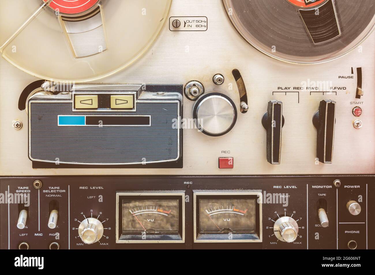Retro styled close up of a vintage tape recorder Stock Photo Alamy