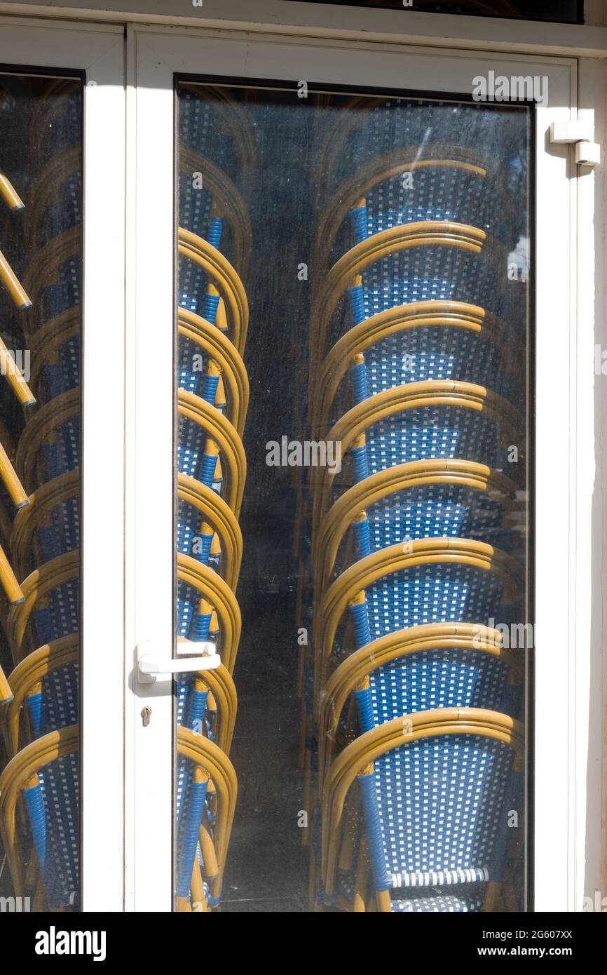 Stacked up coffee shop furniture hi-res stock photography and images ...