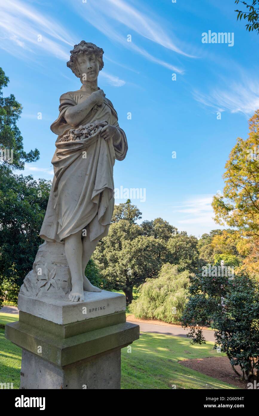 'Spring' is one of the Four Seasons 1883 Victorian era sculptures