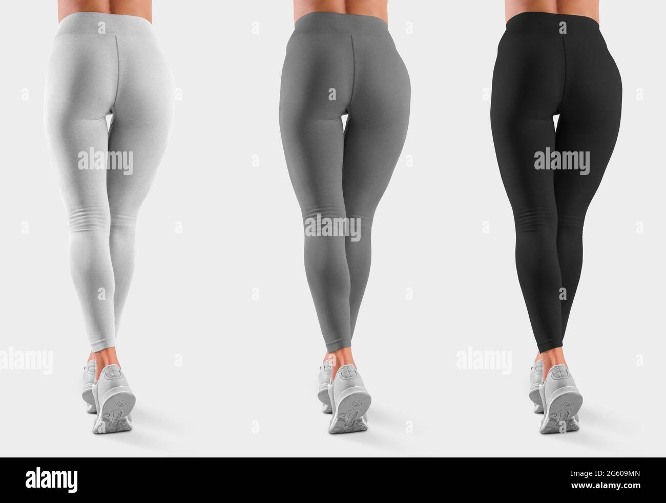 Fitness Woman Leggings On Gray Background Stock Photo 1469996279