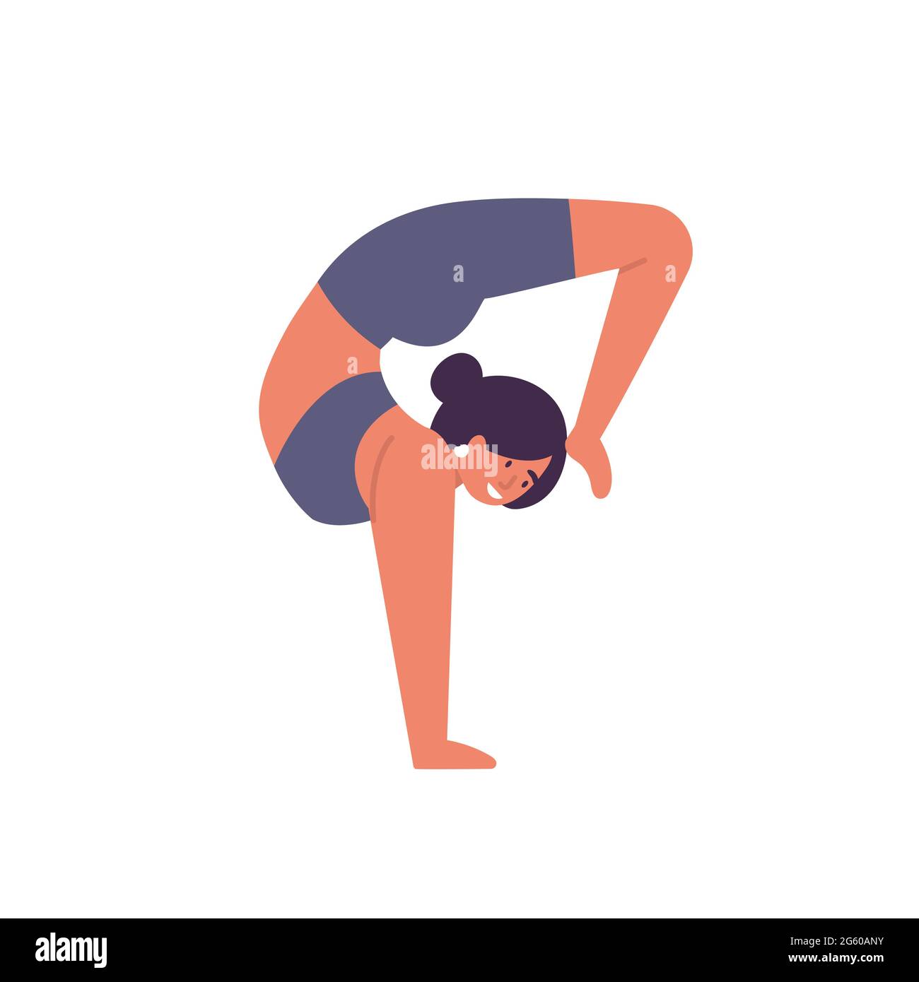 Vector illustration with young woman doing yoga exercising Stock Vector