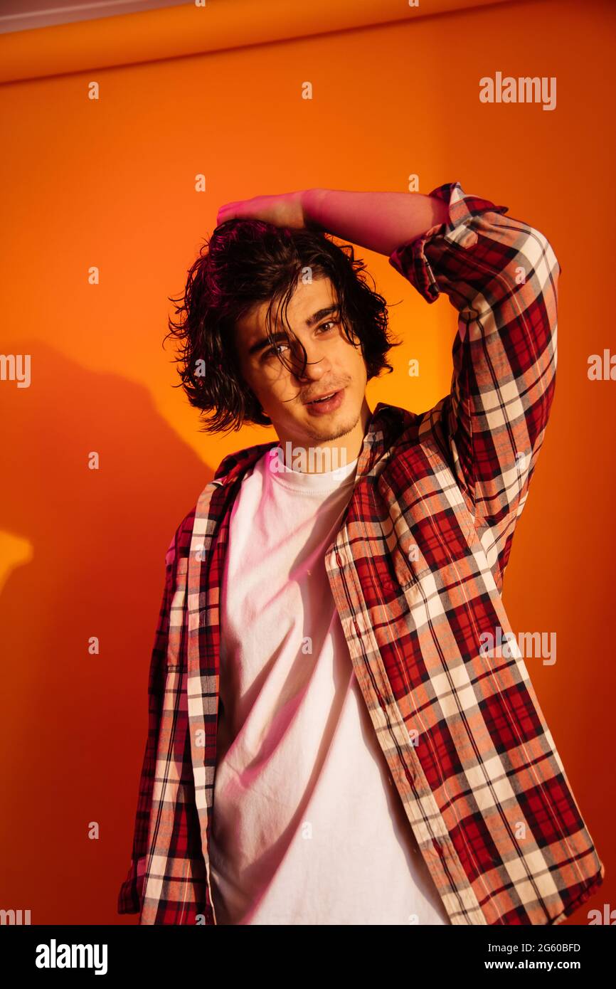 Purple and orange shirt hi-res stock photography and images - Alamy