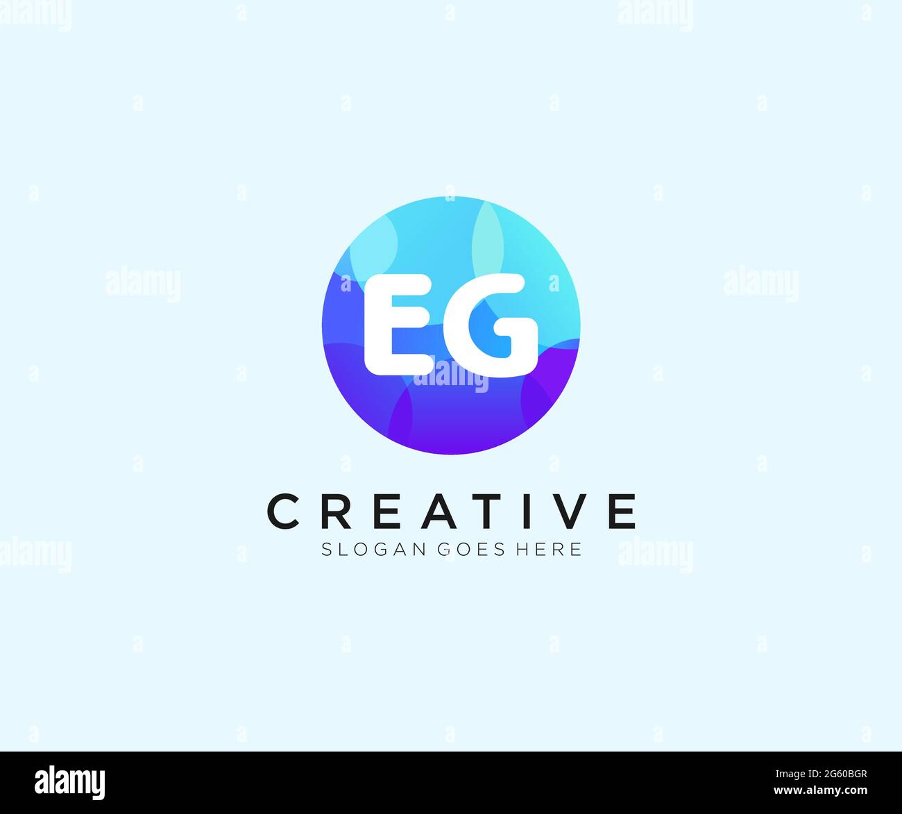 EG initial logo With Colorful Circle template Stock Vector