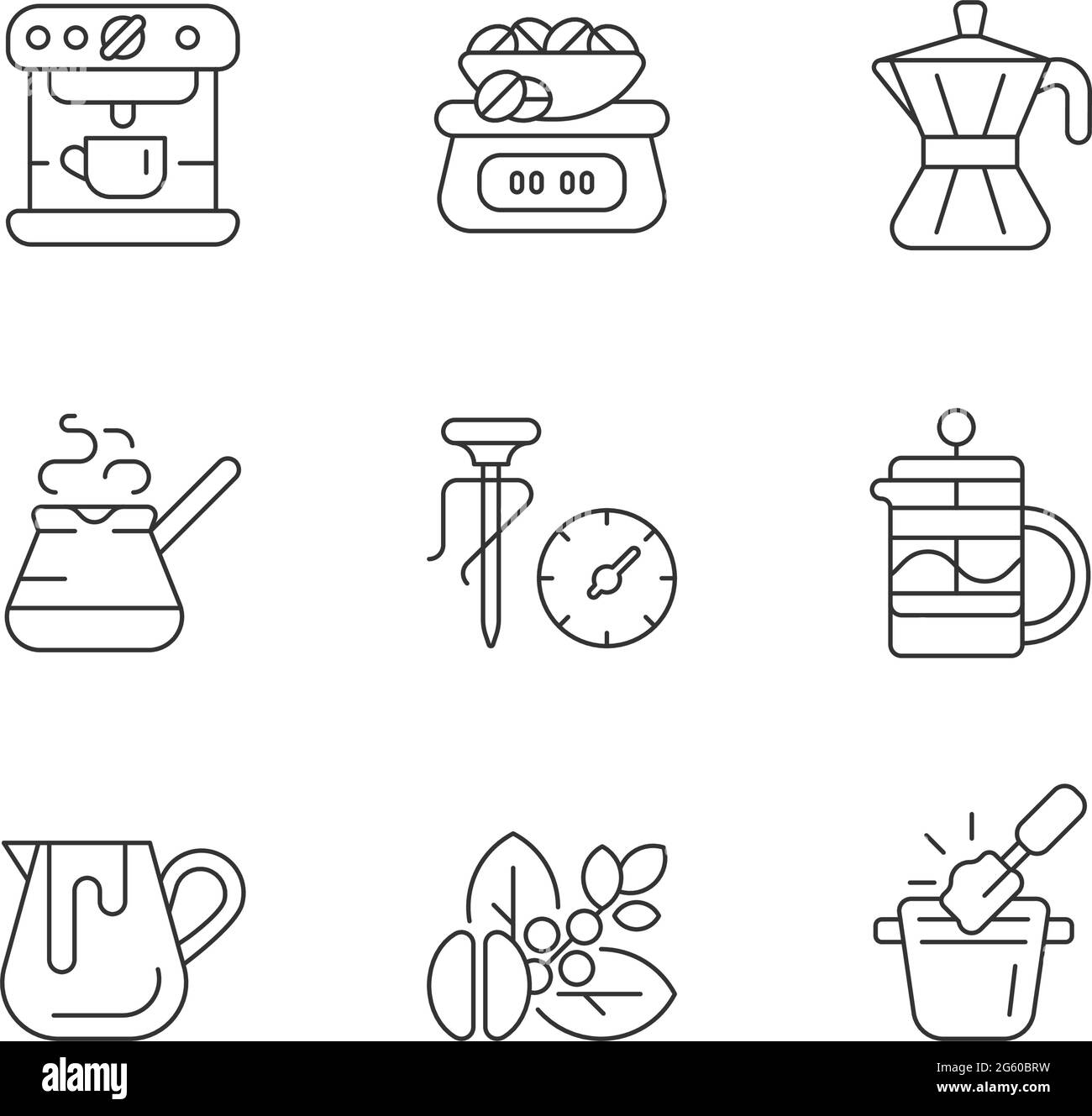 Coffee shop linear icons set Stock Vector Image & Art - Alamy