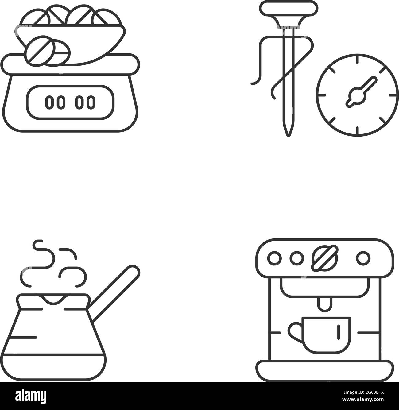 Coffee scale black glyph icon. Appliance for measuring beans