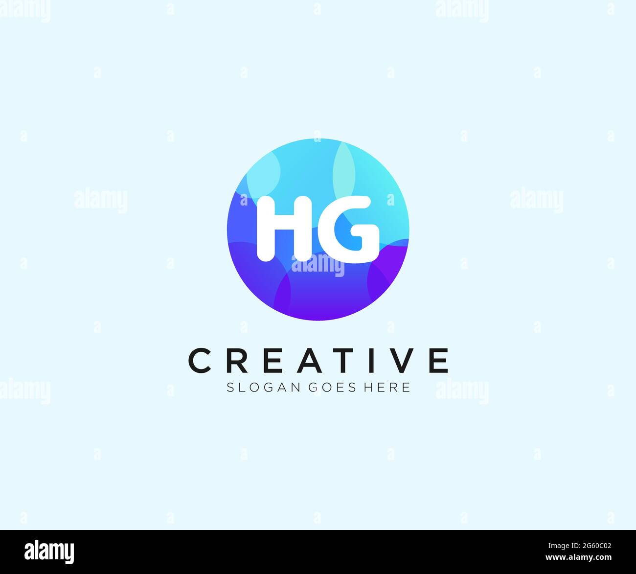 HG initial logo With Colorful Circle template Stock Vector Image & Art ...
