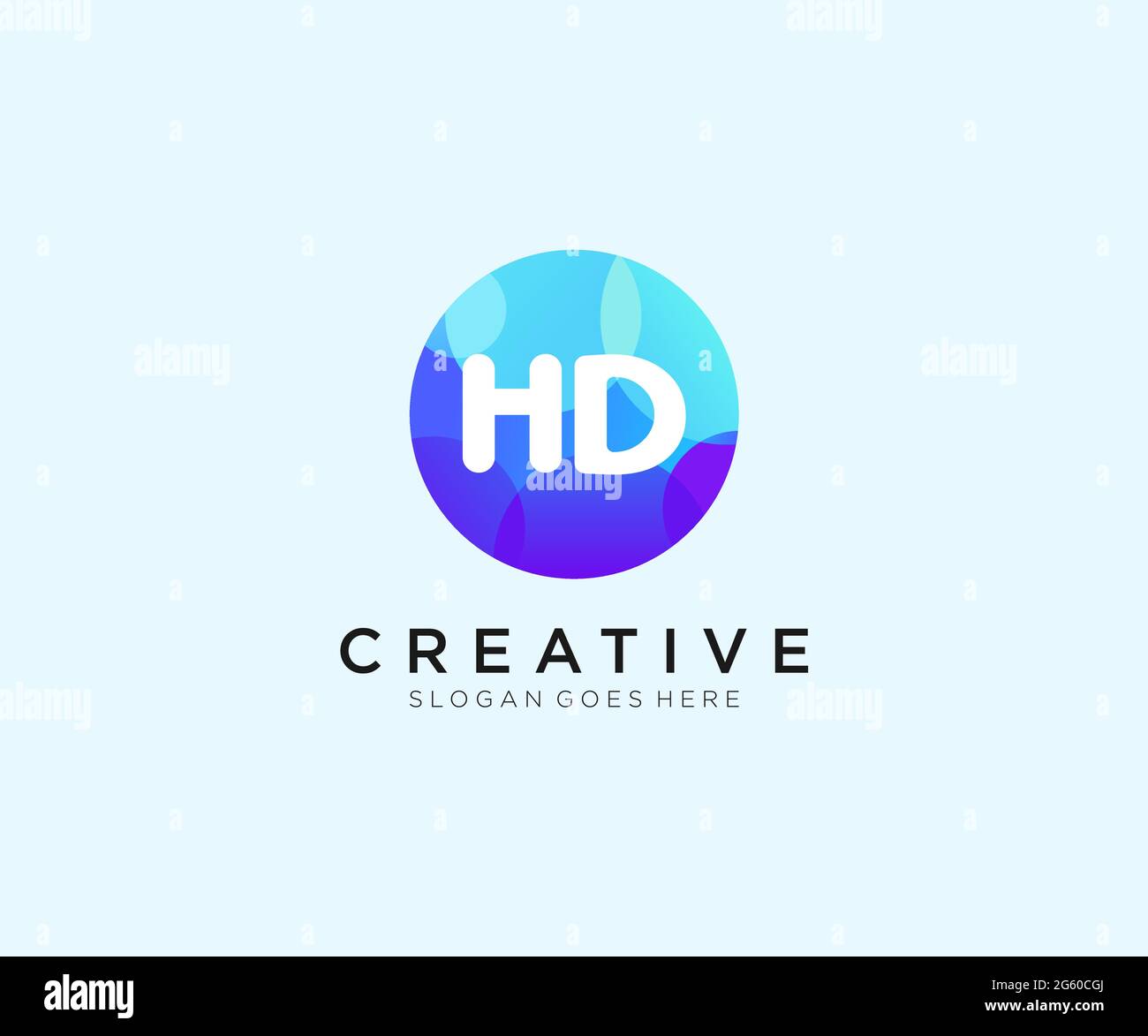 HD initial logo With Colorful Circle template Stock Vector
