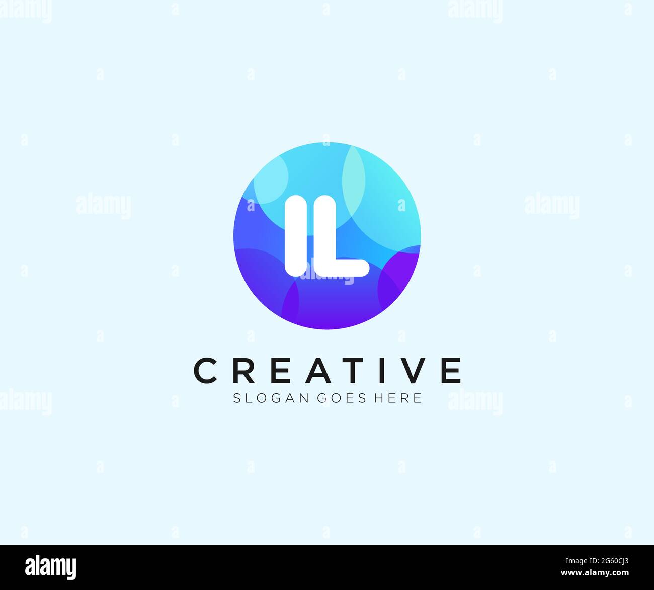 IL initial logo With Colorful Circle template Stock Vector