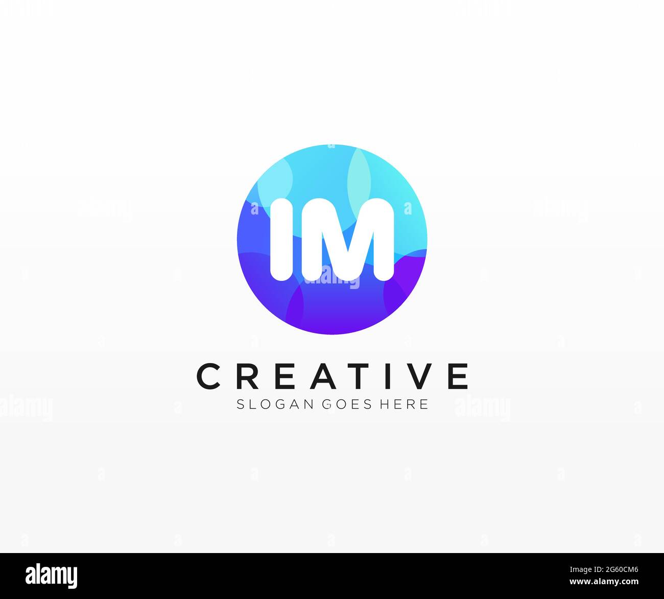 IM initial logo With Colorful Circle template Stock Vector