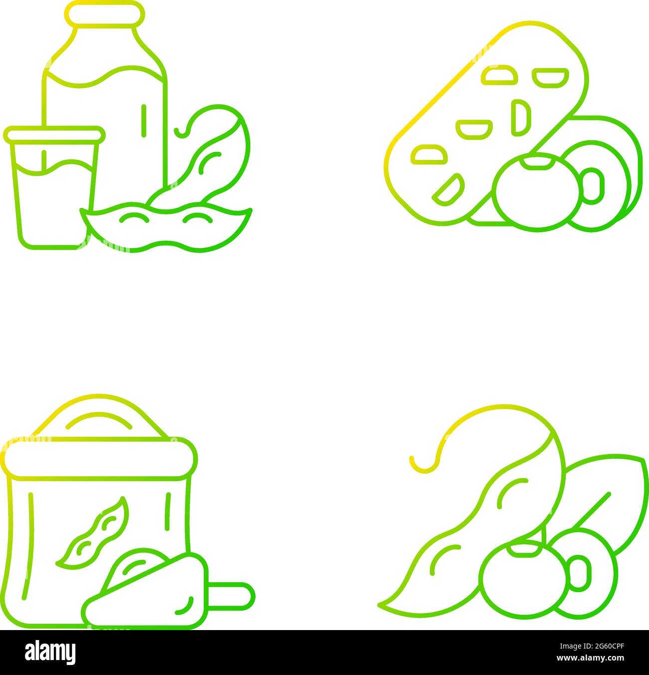 Soy meals gradient linear vector icons set Stock Vector Image & Art - Alamy
