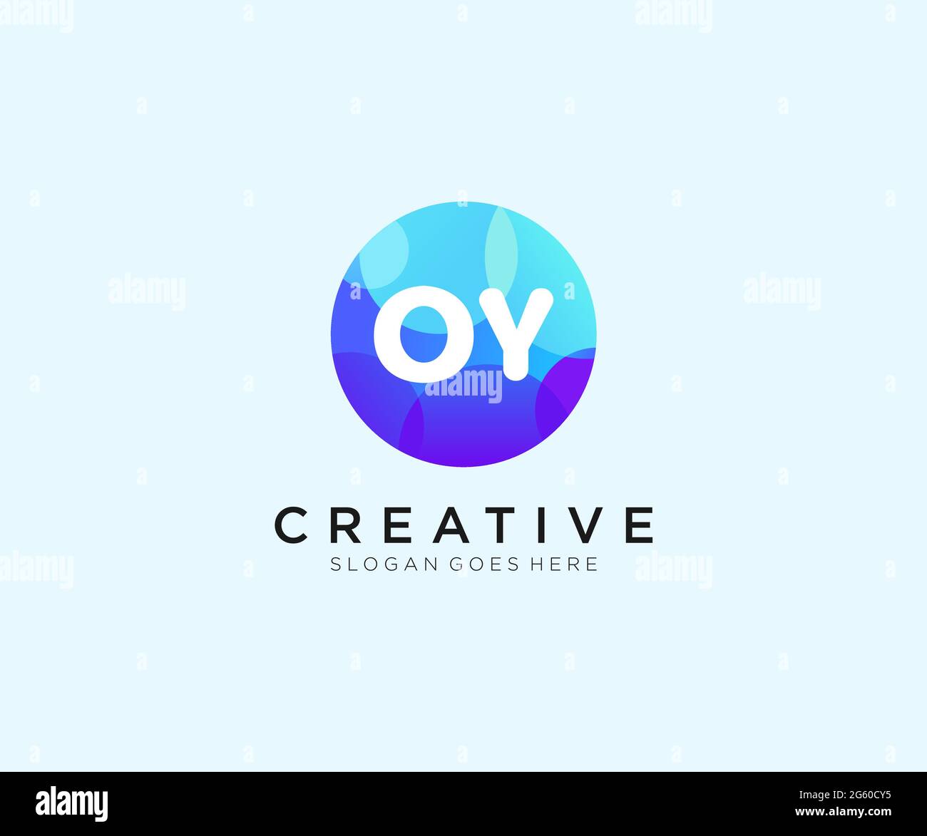 OY initial logo With Colorful Circle template Stock Vector