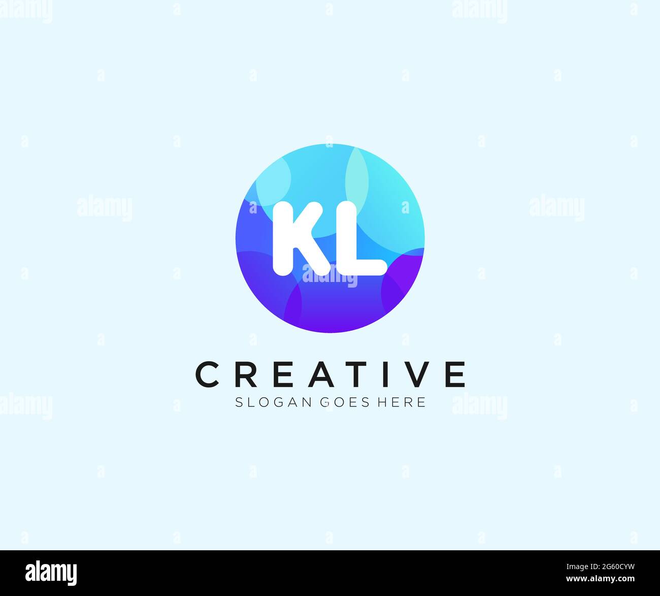 KL initial logo With Colorful Circle template Stock Vector