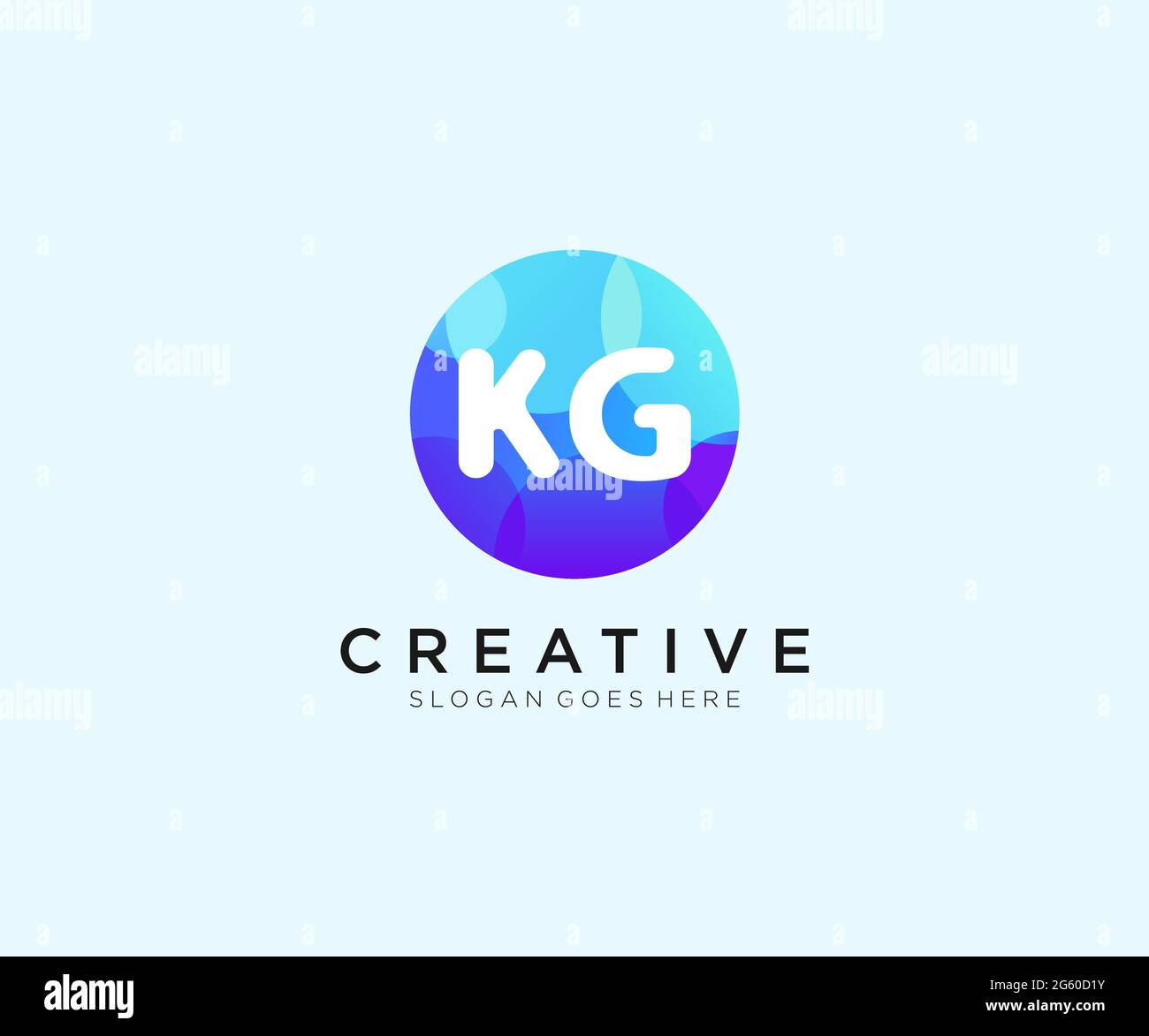 KG initial logo With Colorful Circle template Stock Vector