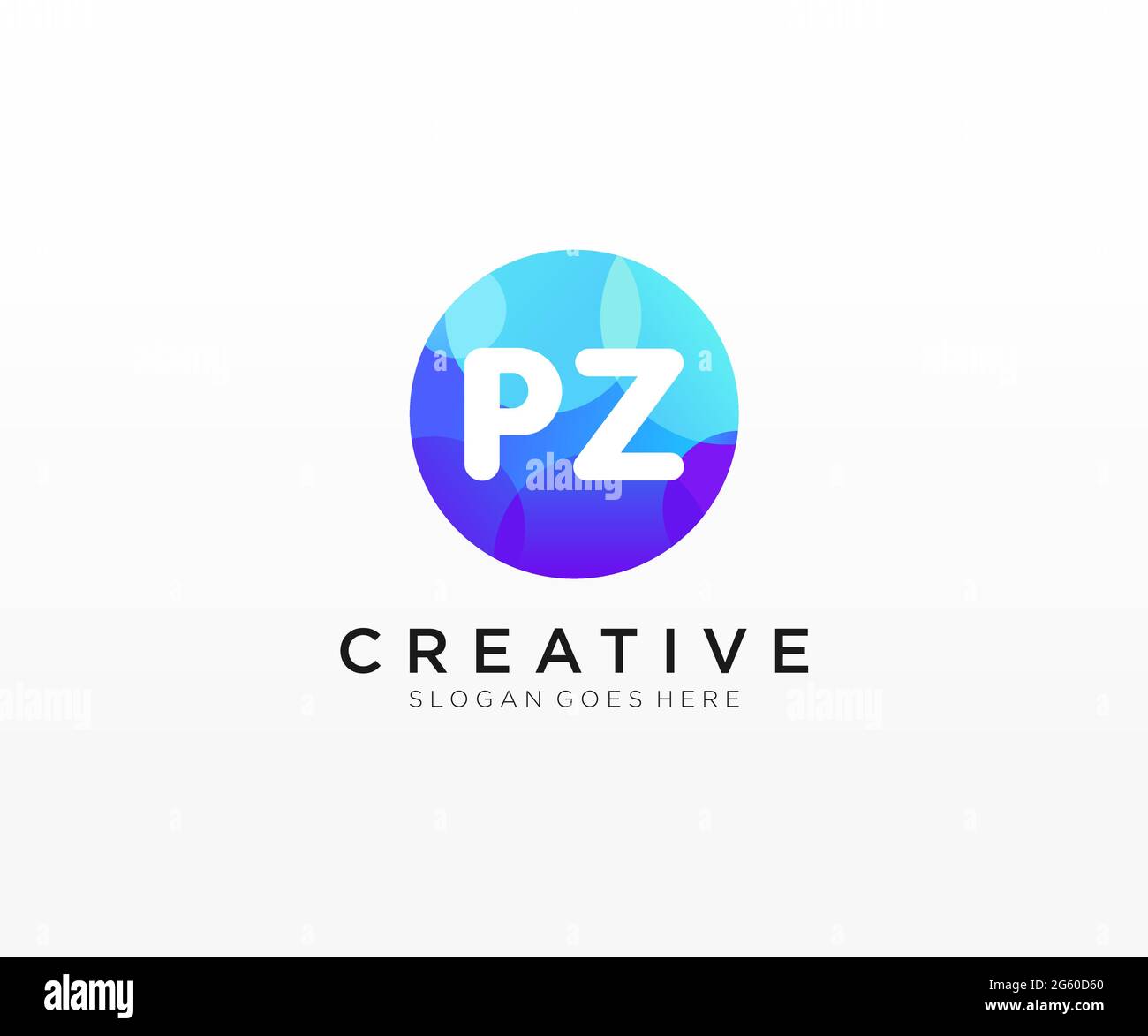 PZ initial logo With Colorful Circle template Stock Vector Image & Art ...