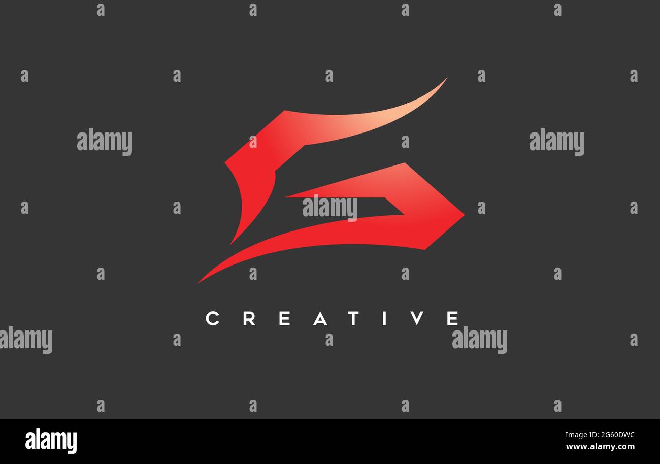 Letter G Icon Logo. Curved Creative Letter G Logo Design with Swoosh ...