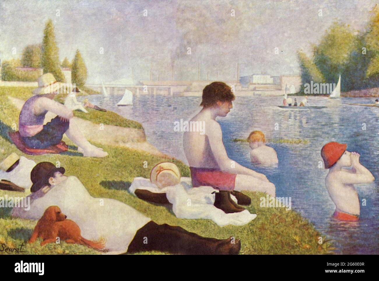 Georges Seurat artwork - The Bathers Stock Photo