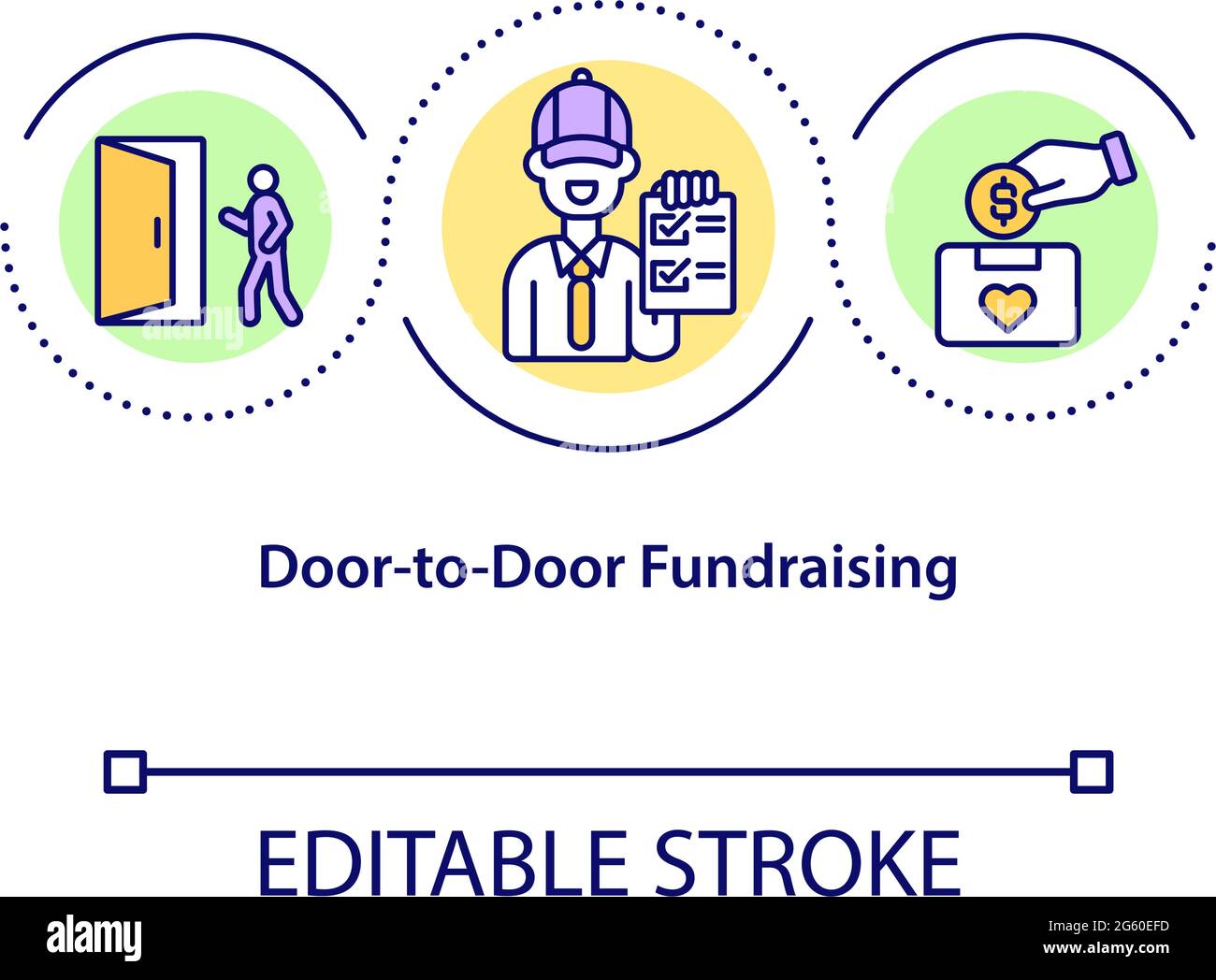 Door to door fundraising concept icon Stock Vector Image & Art Alamy