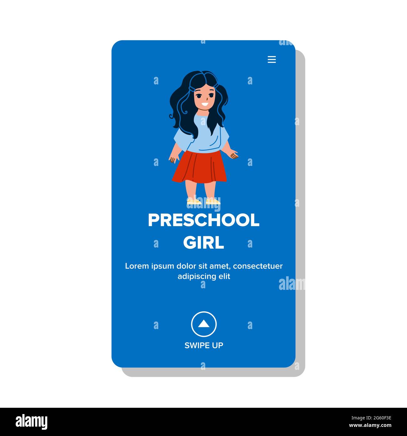 Preschool Girl Wearing Stylish Clothes Vector Stock Vector Image &amp; Art ...