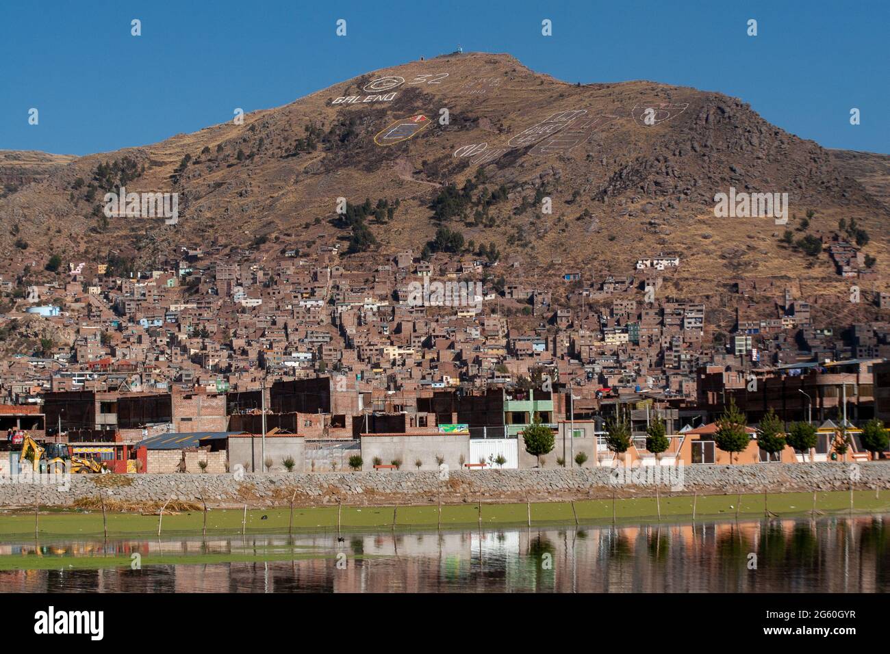Puno, Peru' - august 2009 - panoramic view of the town Puno Titicaca Lake Peru' Stock Photo