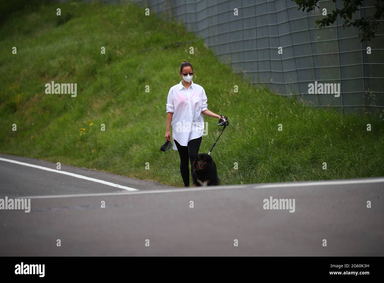 Spielberg, Osterreich. 01st July, 2021. Justine Huysman, Girlfriend of Mick Schumacher, Haas F1 Team. Formula 1 World championship 2021, Austrian GP 1-4 July 2021 Credit: Independent Photo Agency/Alamy Live News Stock Photo