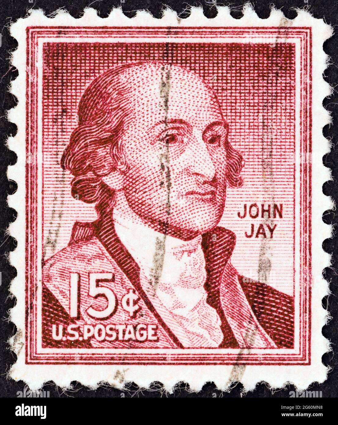 USA - CIRCA 1954: A stamp printed in USA from the 'Liberty' issue shows John Jay, circa 1954. Stock Photo