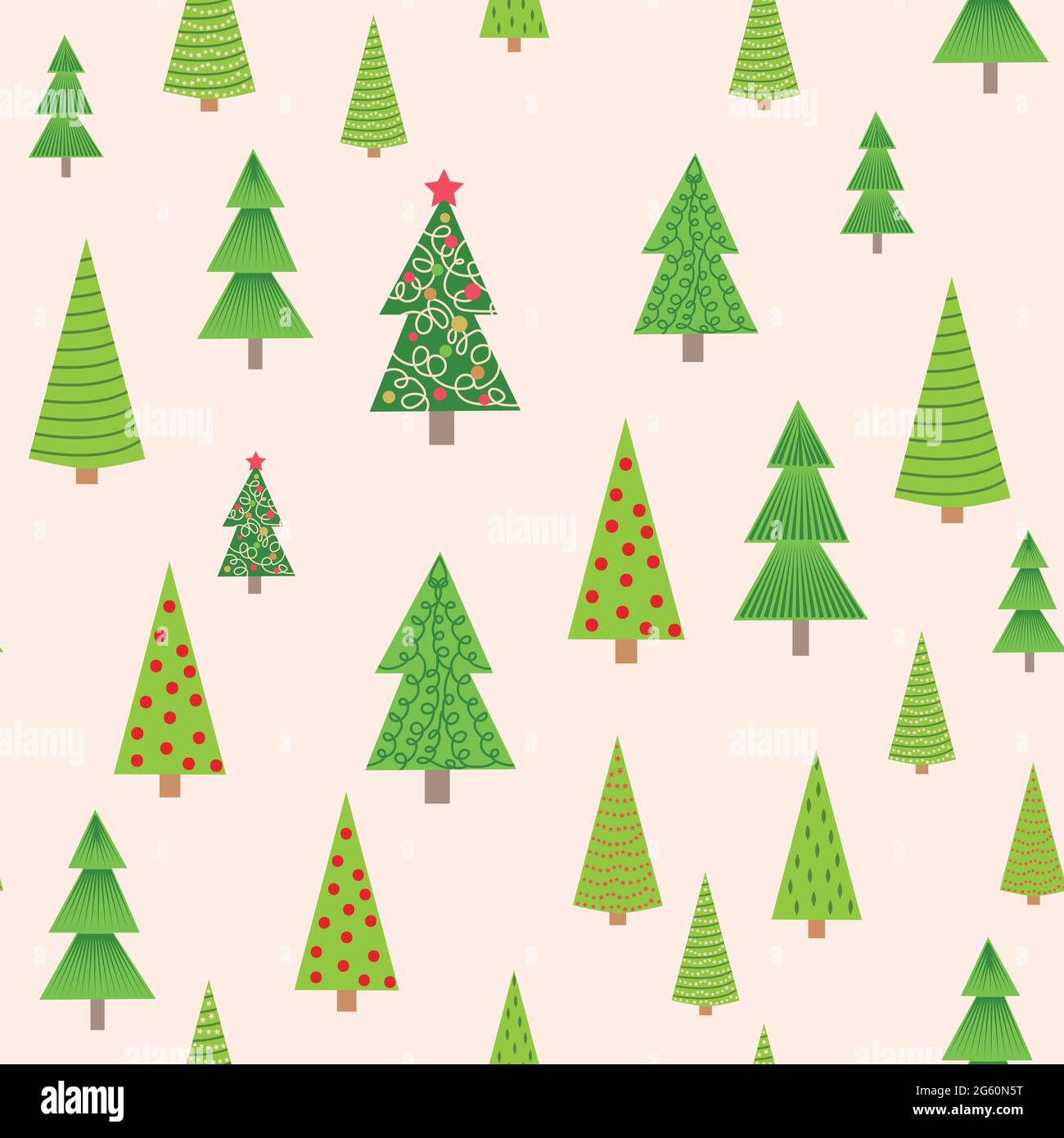 Seamless Christmas background with decorative Christmas tree Stock Vector