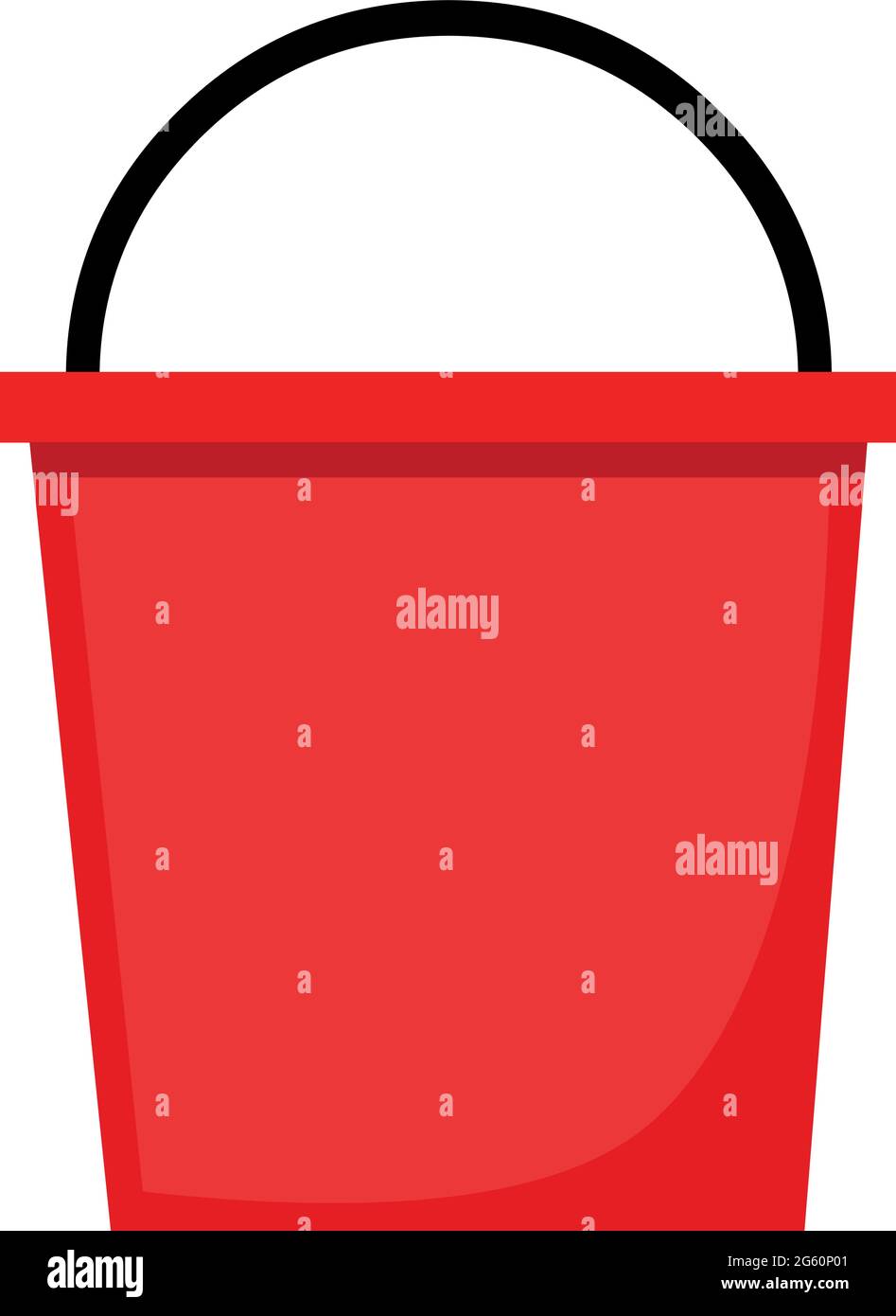 Vector emoticon illustration of a red cleaning bucket Stock Vector