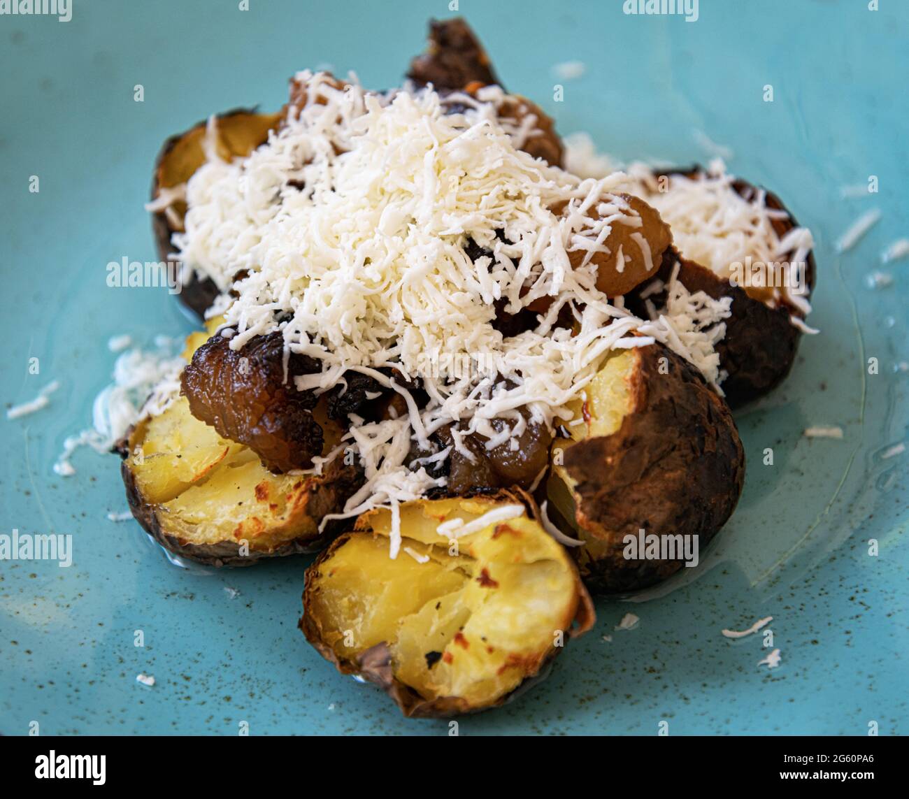 Baked potatoes with feta cheese Stock Photo Alamy