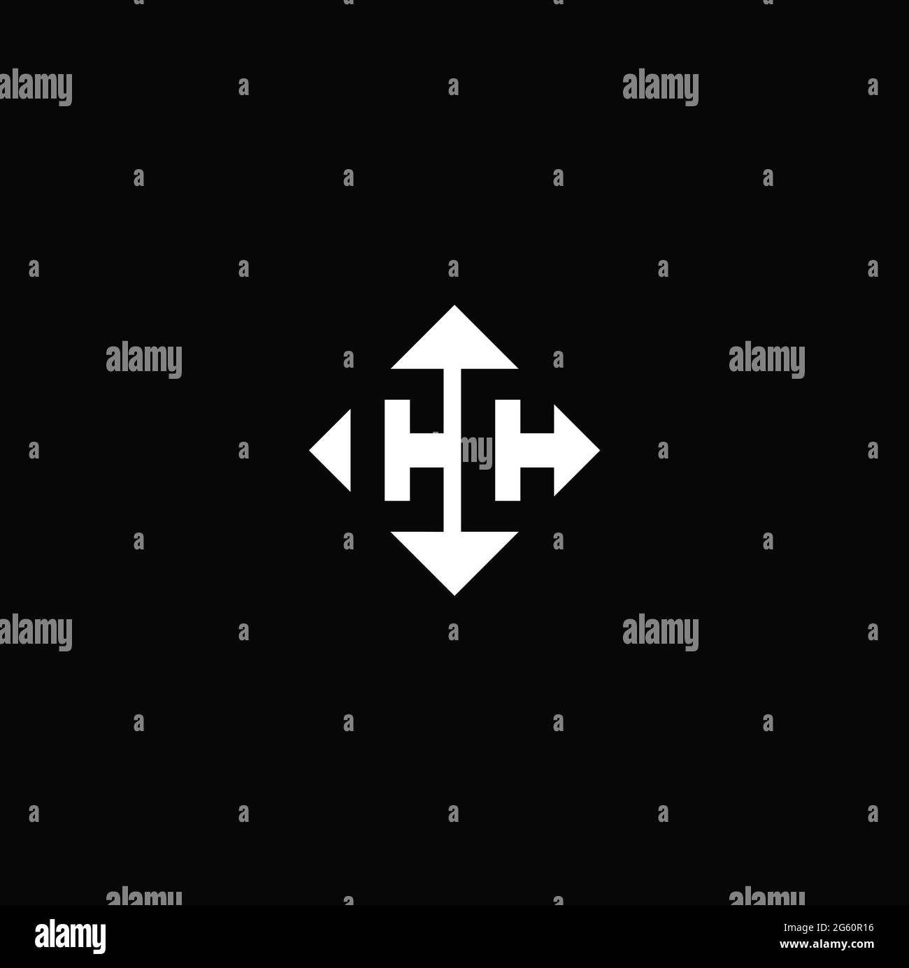 Monogram logo design with diamond square shape isolated on black background Stock Vector