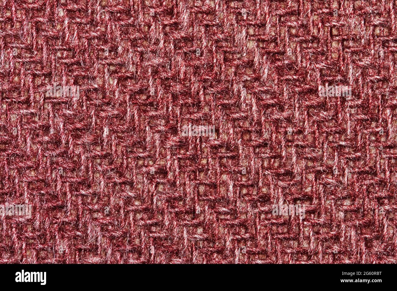 Blush red woolen fabric color swatch sample. Stock Photo